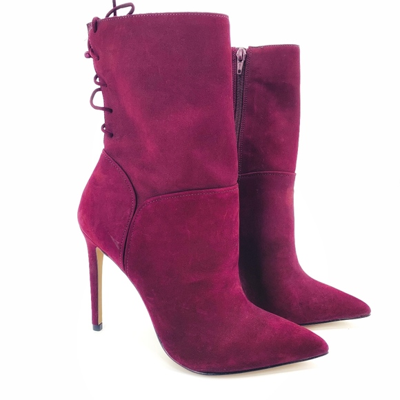 Aldo Shoes - Aldo Suede Heeled Boots w/ Lace Up Back